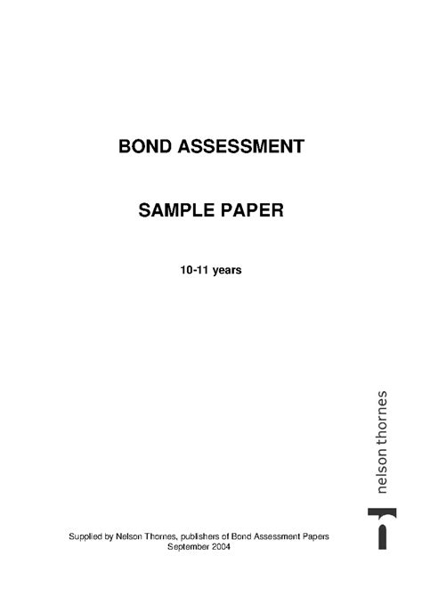 Bond Assessment Sample Paper Non Verbal Reasoning
