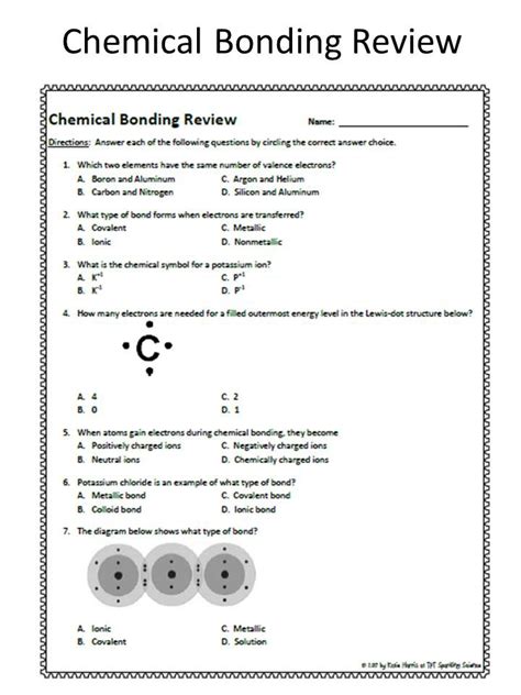Bonding Review My Learning 14 16 Years Rsc Chemical Bonds Worksheet Answers - Chemical Bonds Worksheet Answers