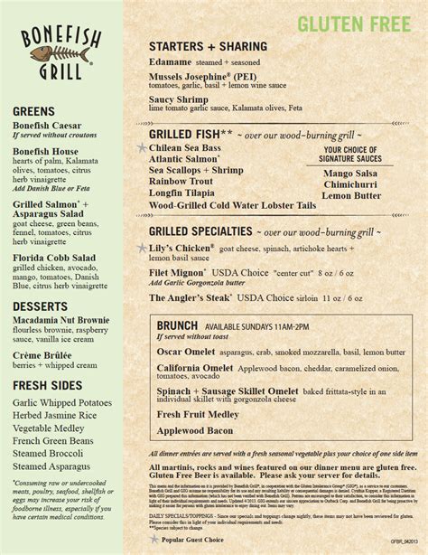 Bonefish Menu With Prices