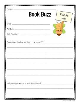 Book Buzz Template Teaching Resources Tpt Book Buzz Worksheet 5th Grade - Book Buzz Worksheet 5th Grade