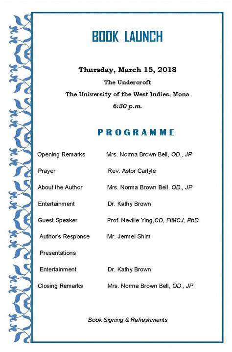 book launching programme