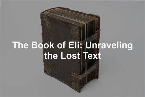 Book Of Eli Lost Text
