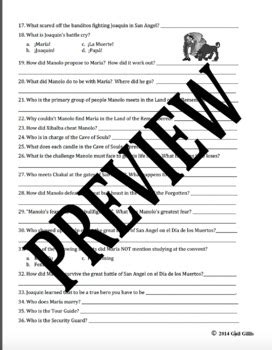 Book Of Life Movie Questions Teaching Resources Tpt The Book Of Life Movie Worksheet - The Book Of Life Movie Worksheet