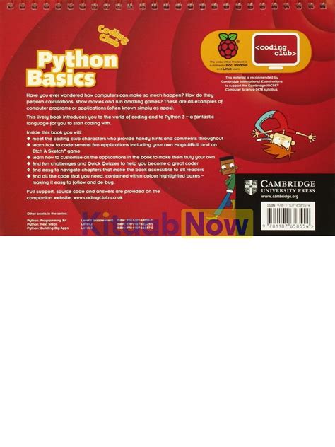 Book Python Basics Level 1 Coding Club Coding Club Level 1