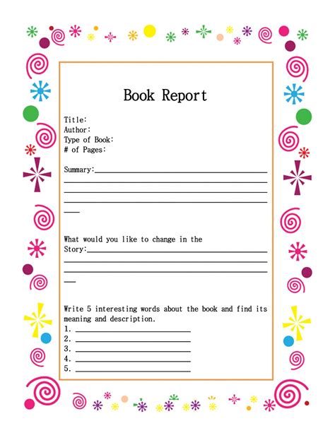Book Report Format Darlene N Bocek Author Fourth Grade Book Report Template - Fourth Grade Book Report Template