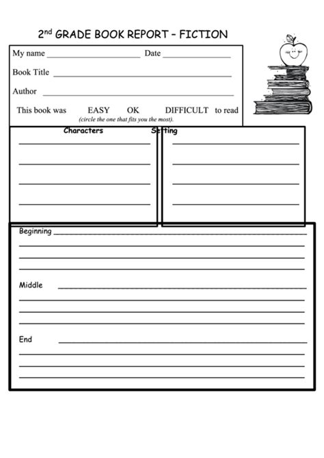 Book Report Template 2nd Grade Book Report For First Grade - Book Report For First Grade