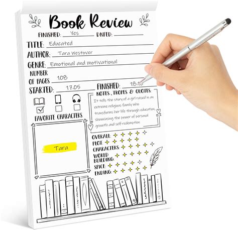 book review notepad