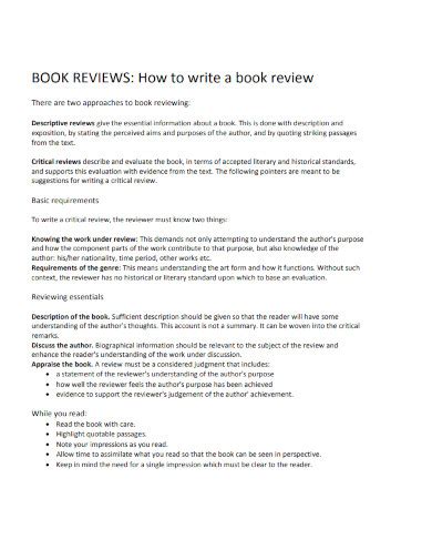 book review writing class 12 pdf