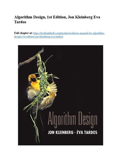 Read Book Algorithm Design Jon Kleinberg Solution Manual Pdf 