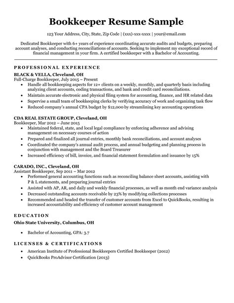 Bookkeeper Resume Examples And Templates For 2023 Bookkeeping Resume Samples - Bookkeeping Resume Samples