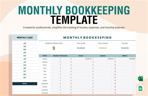 Bookkeeping Template Excel