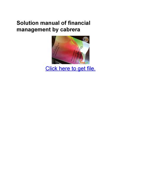 Full Download Books Financial Management Solution Manual By Cabrera Pdf 