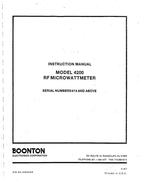 Download Boonton 4200 User Guide 