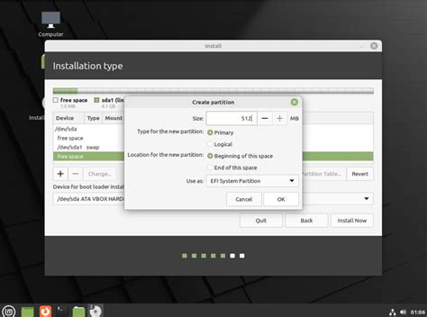 boot - Linux Mint Installation : EFI Partition - Super User