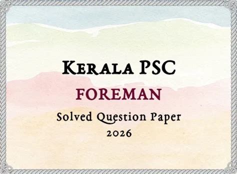 boot foreman solved question papers