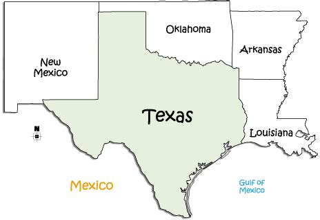 bordering states texas