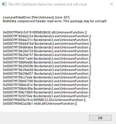 borderlands 3 lowlevelfatalerror