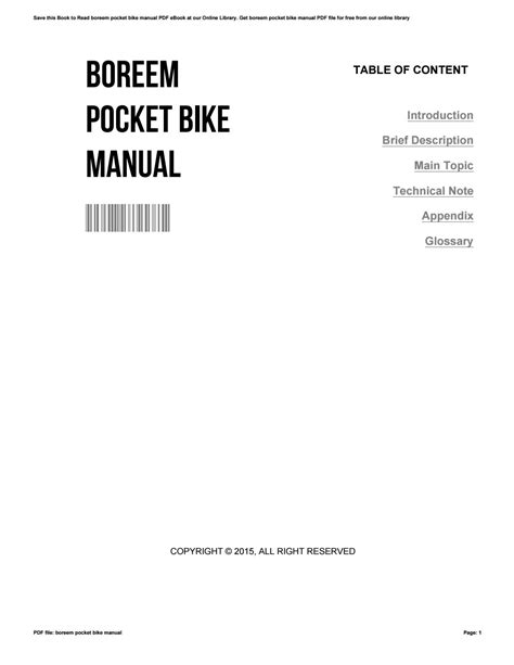 Full Download Boreem Pocket Bike Manual 