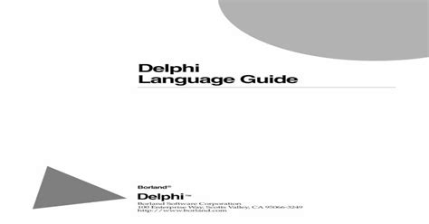 Full Download Borland Delphi 7 Language Guide 
