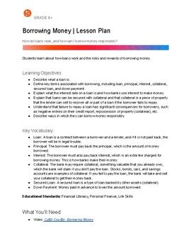 Borrowing Money Lesson Plans For Teachers Kidsu0027 Money 4th Grade Money Activities - 4th Grade Money Activities