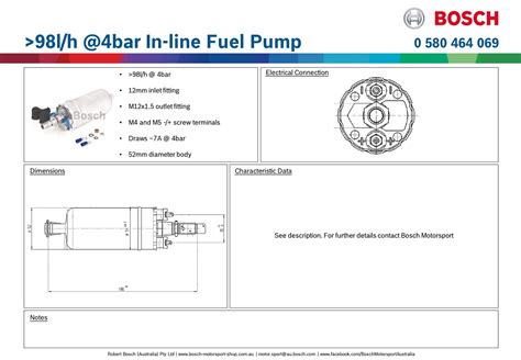 Bosch Fuel Pump Technical Specs Binarysupplies