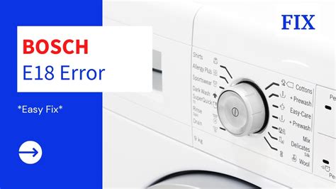 Bosch Washing Machine E18 Error Code How To Repair The