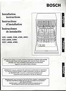 Full Download Bosch Installation Instructions For A Bosch Dishwasher Shu 6800 5300 4300 4000 Shi 6800 4300 Shv 4800 4300 Not The Dishwasher 