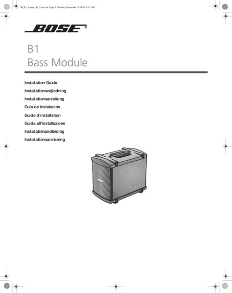 Read Online Bose B1 Bass Module Installation Guide 