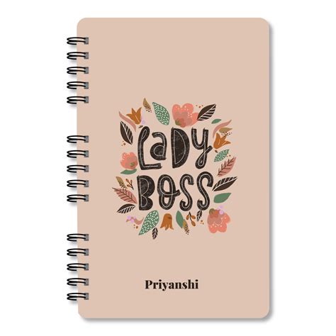 Boss Lady ( Journal, Diary, Notebook): Pink Black Floral Watercolor Journal, Large 8
