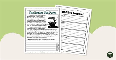 Boston Tea Party Races Writing Strategy Worksheet Boston Tea Party Activity For Kids - Boston Tea Party Activity For Kids