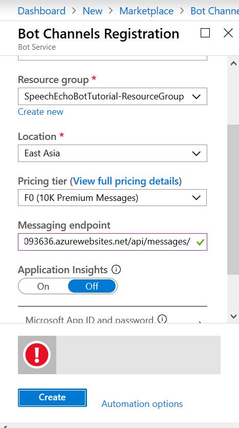 botframework - Bot Channels Registration - There was an error …