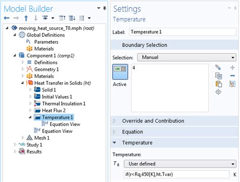 Boundary Condition Comsol