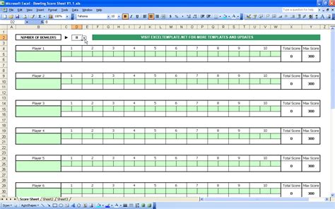 bowling league schedule in excel
