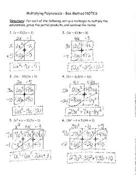 Box Method Worksheets To Multiply Polynomials Math Worksheets Box Method Worksheet - Box Method Worksheet