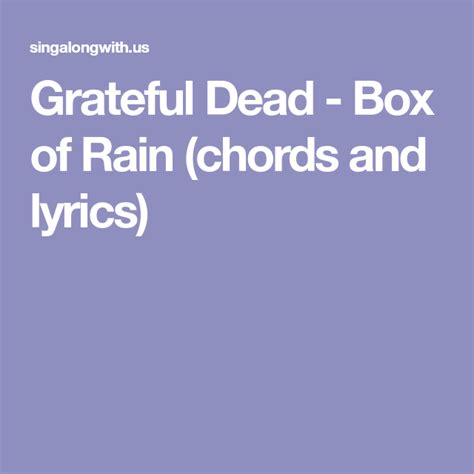 Box Of Rain Lyrics
