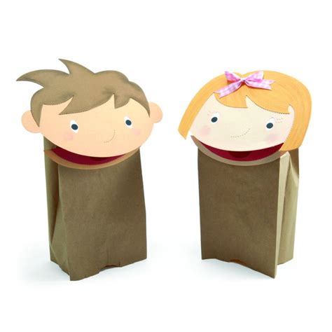 Download Boy Paper Bag Puppet Templates 