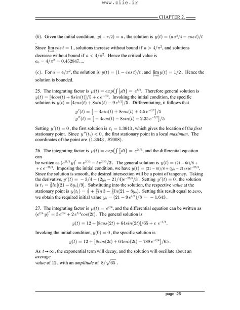 Boyce Diprima Instructors Solution Manual