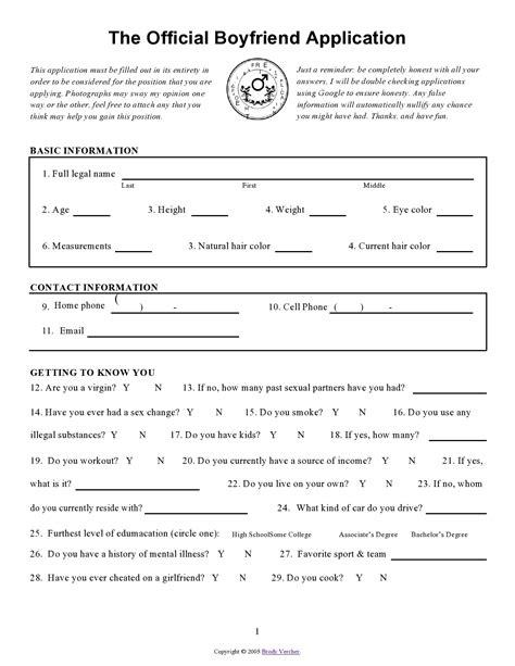 Read Boyfriend Application Word Document 