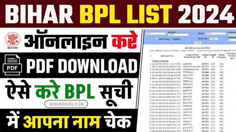 Bpl List Bihar