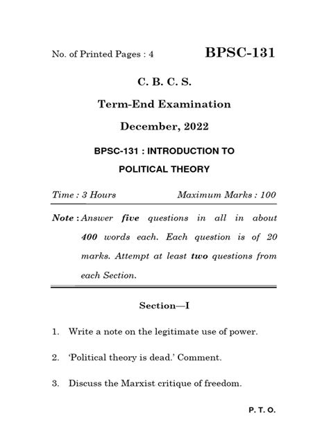 Bpsc 131 Question Paper