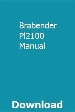 brabender pl2100 manual