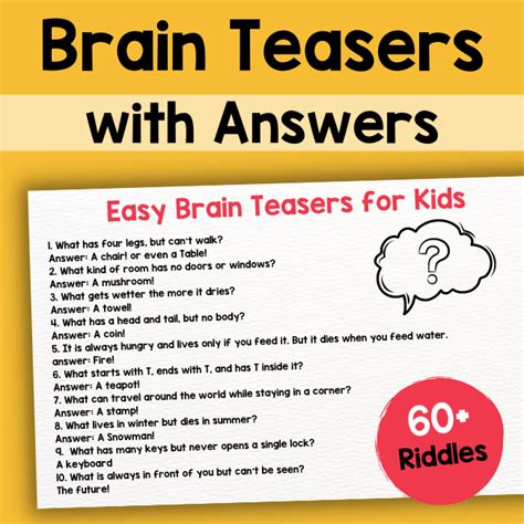 Brain Teasers For Kids 60 Brain Teasers With Brain Teasers For Second Grade - Brain Teasers For Second Grade