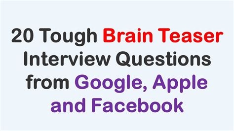 Brain Teasers Interview Questions And Answers