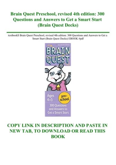 Read Online Brain Quest Preschool Revised 4Th Edition 300 Questions And Answers To Get A Smart Start 