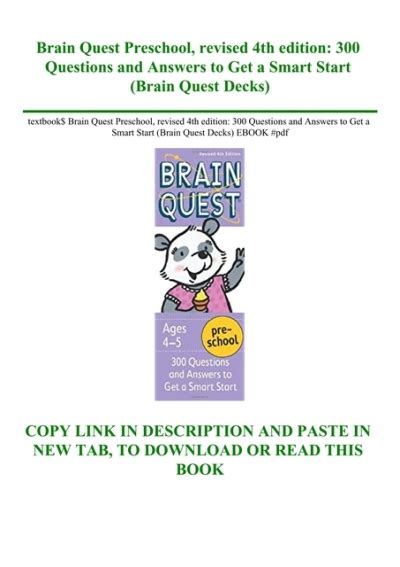 Read Online Brain Quest Preschool Revised 4Th Edition 300 Questions And Answers To Get A Smart Start 