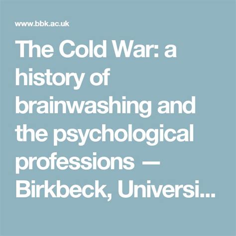 brainwashing a study in cold war demonology
