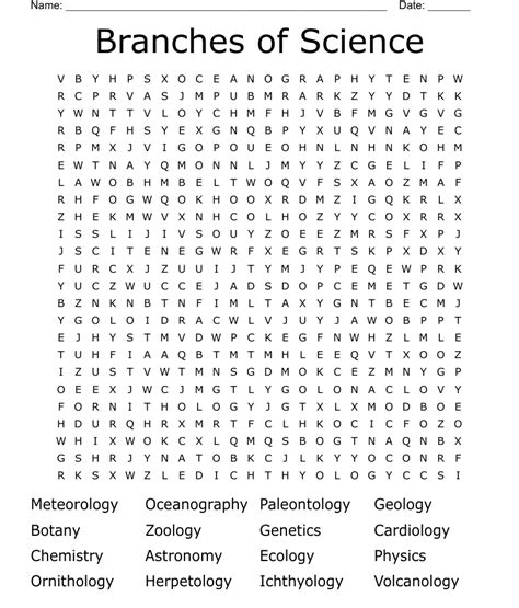 Branches Of Science Word Search Wordmint Science Vocabulary Word Search - Science Vocabulary Word Search