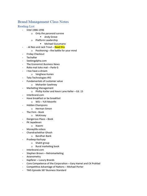 Brand Management All Notes