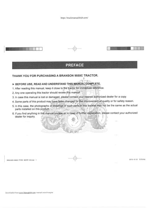 Branson Tractor Operators Manual