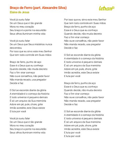 Braço De Ferro Letra